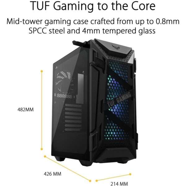 ASUS TUF GT301 Honeycomb Panel Aura RBG Gaming Case - Image 2