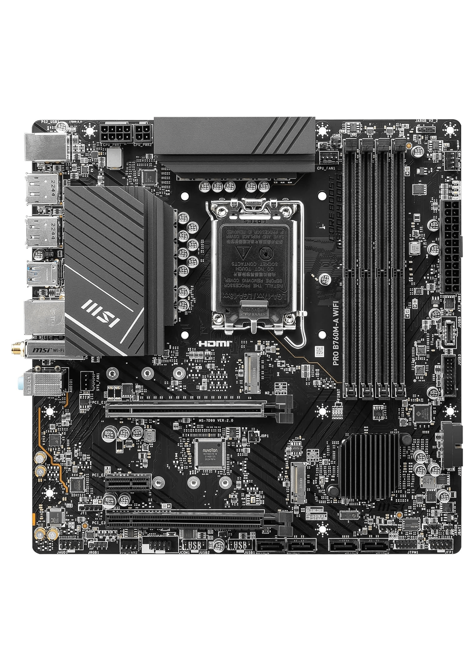 MSI Pro B760M-A Wi-Fi Intel LGA1700 DDR5 Micro ATX