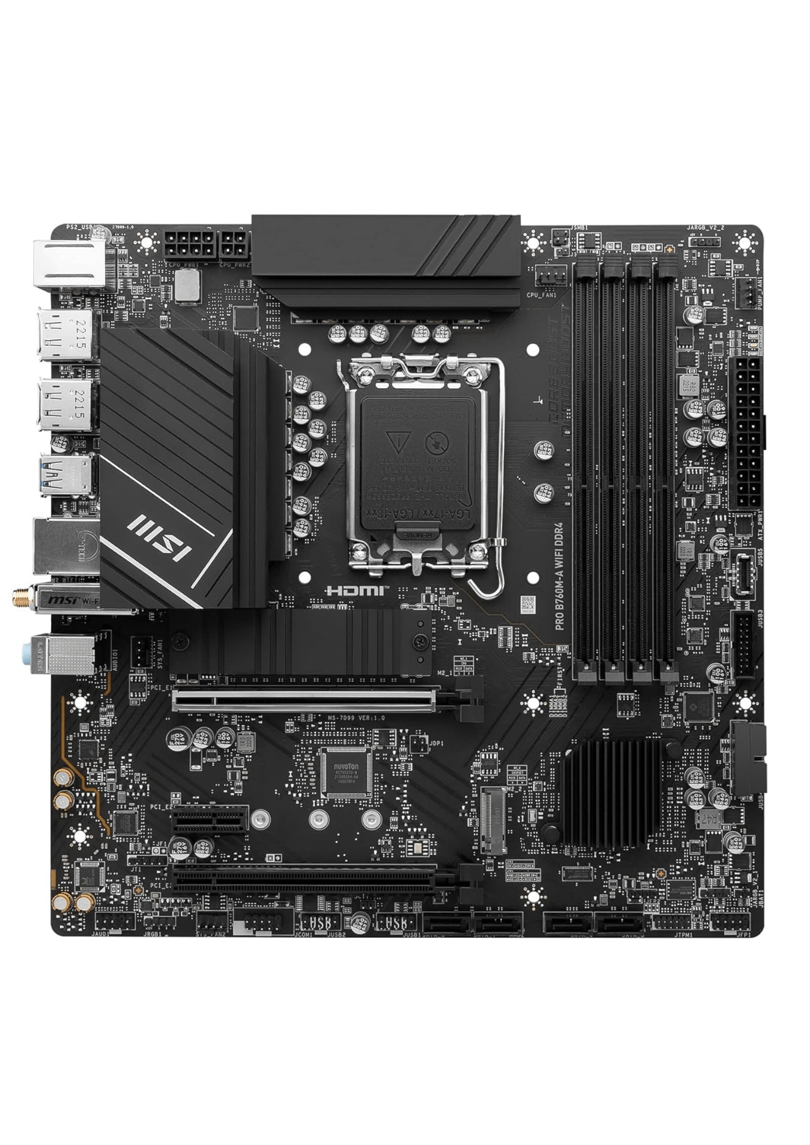 MSI Pro B760M-A Wi-Fi D4 Intel LGA1700 DDR4 Micro ATX