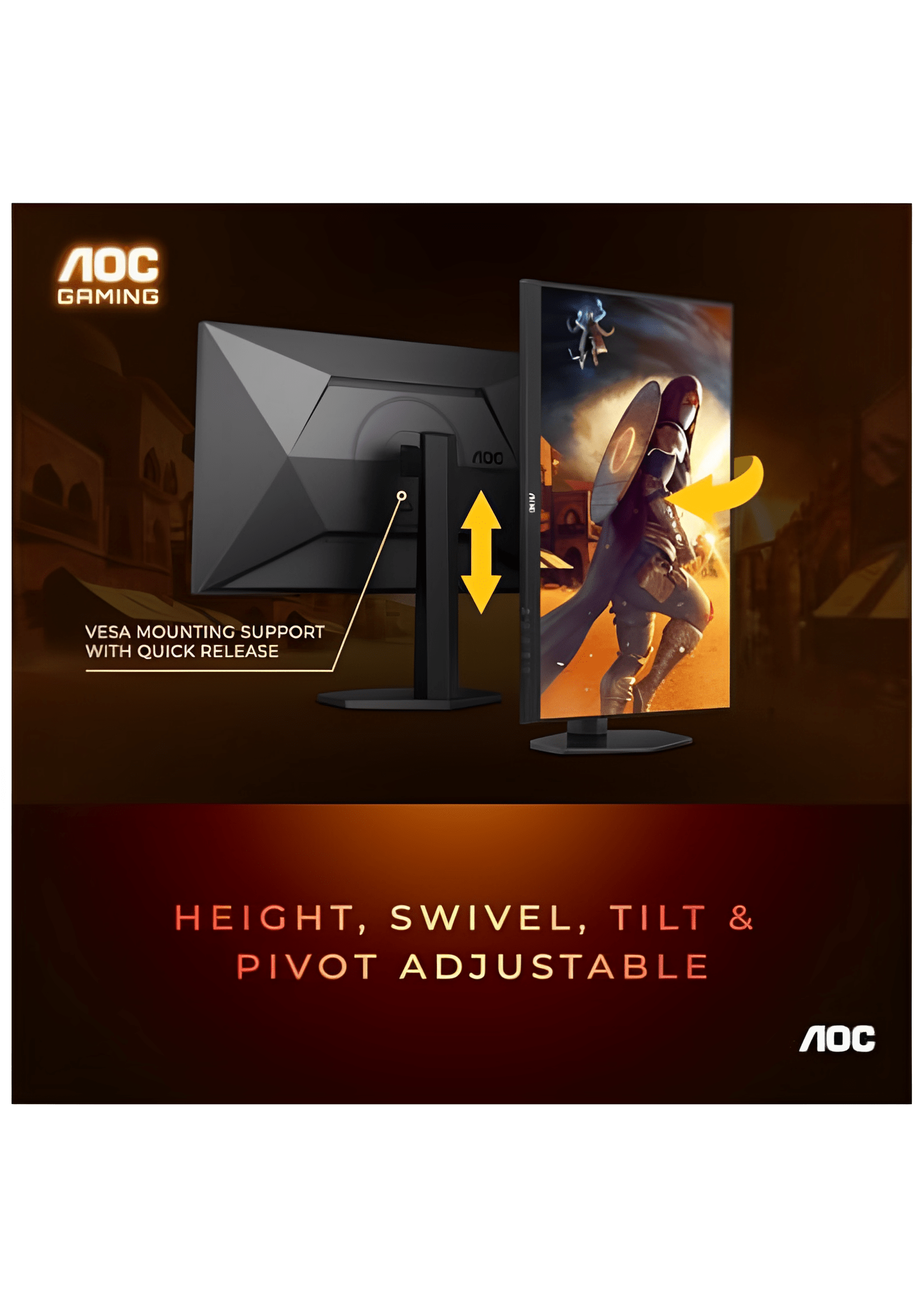 AOC Q27G4XN 27" Gaming Monitor, 2K QHD 2560x1440, 180Hz 1ms