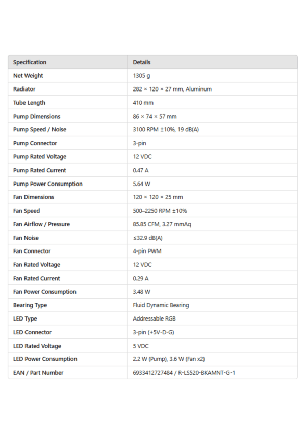 DeepCool LS520 ARGB liquid 240 CPU cooler Black - Image 5