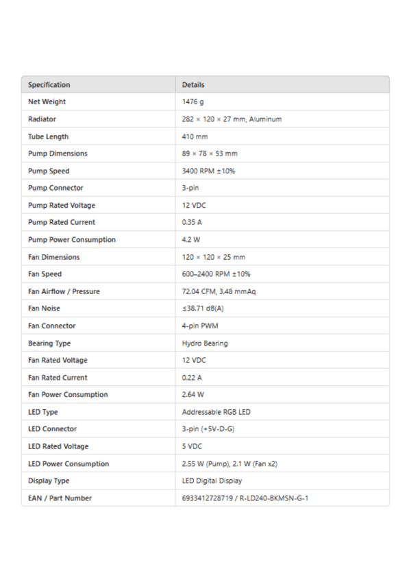 DeepCool LD240  Digital liquid 240 CPU cooler - Image 5