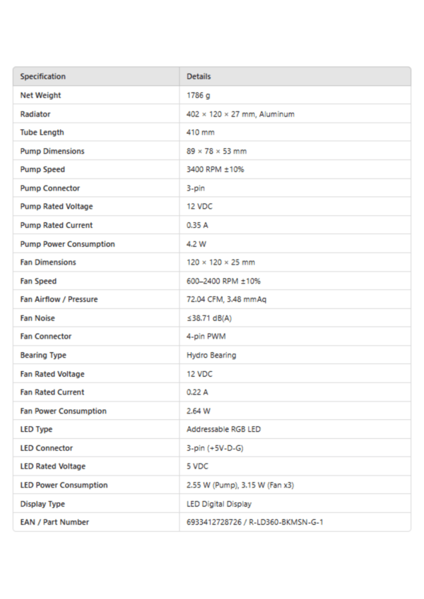 DeepCool LD360  Digital liquid CPU cooler Black - Image 6