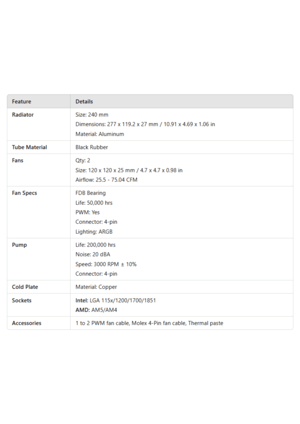MSI Mag Coreliquid E240 CPU Liquid Cooler White - Image 3