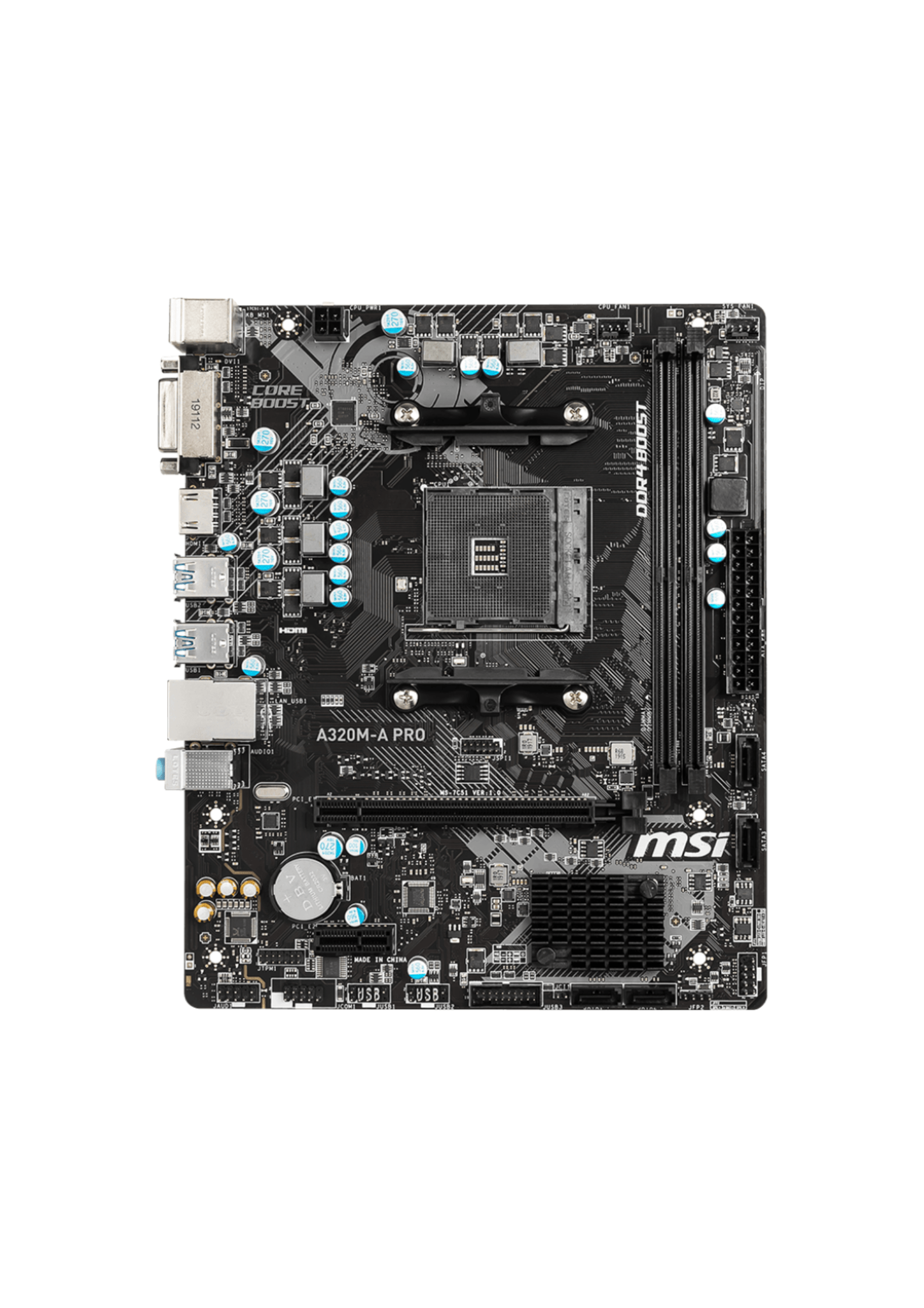 MSI A320M-A Pro AMD AM4 DDR4 Micro ATX