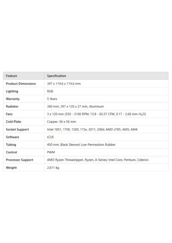 CORSAIR iCUE H150i ELITE CAPELLIX XT 360mm Black - Image 4