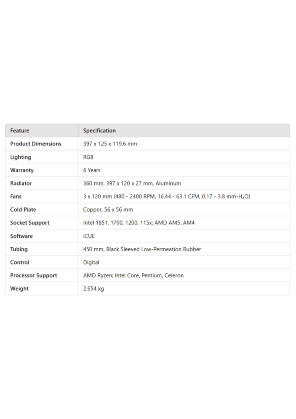 CORSAIR iCUE LINK H150i 360mm ARGB Black - Image 5