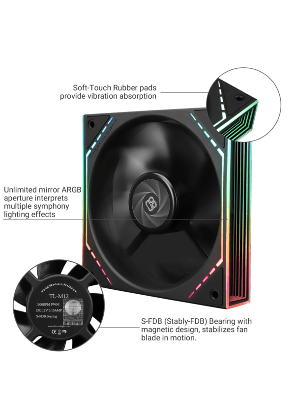 Thermalright TL-M12 CPU Fan 120mm Case Cooling Fan ARGB - Image 4