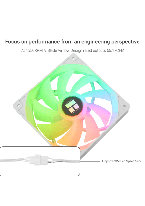 Thermalright ARGB White 12 cm 3-Way Case Fan - Image 3