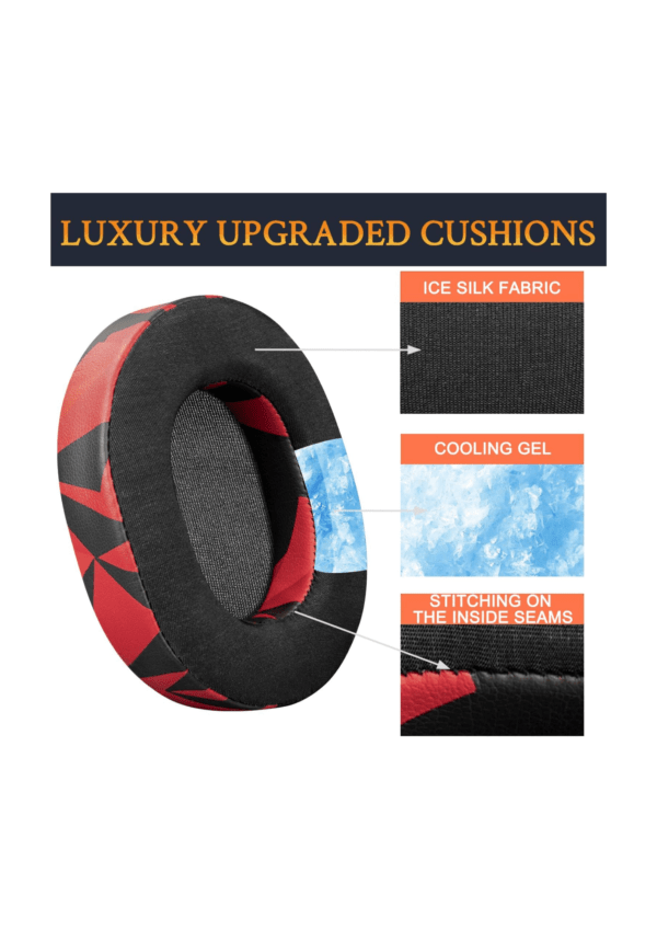 SOULWIT SteelSeries Black-Red EarPads with Cooling Gel - Image 3