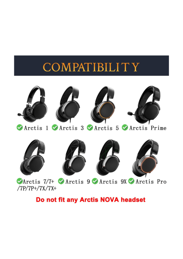 SOULWIT SteelSeries Black-White EarPads with Cooling Gel - Image 6