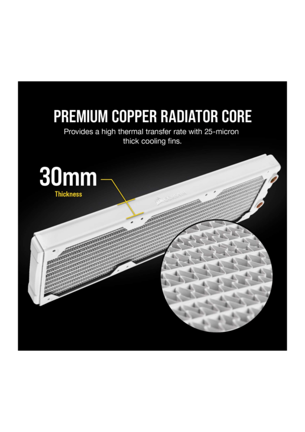 Corsair Hydro X Series, XR5 360 mm Water Cooling Radiator <br> (White) - Image 3