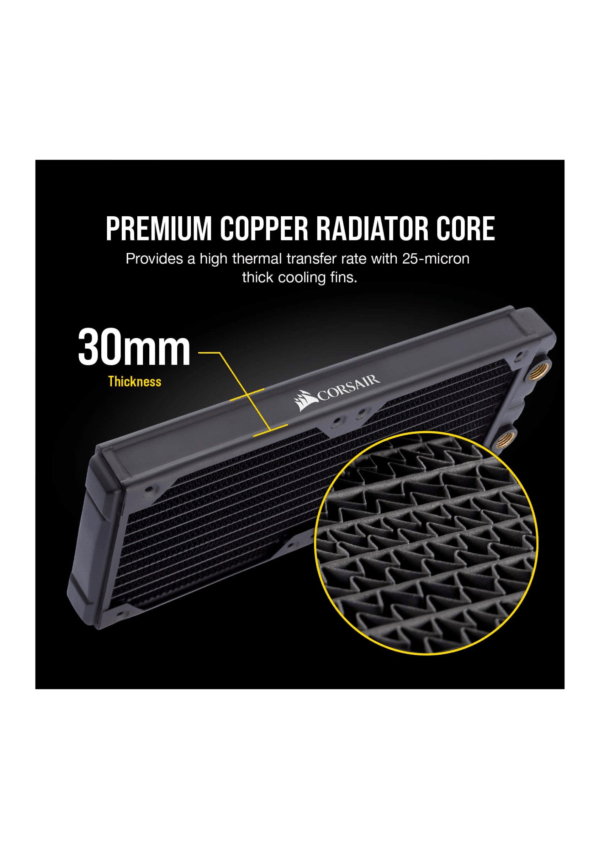 Corsair Hydro X Series Xr5 240mm Water Cooling Radiator <br> (Black) - Image 3