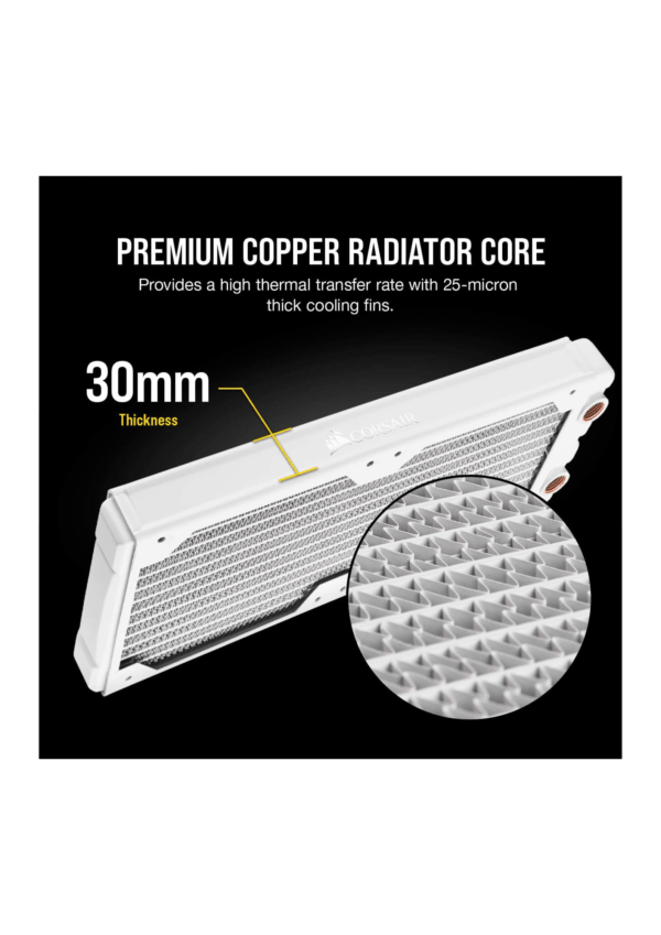 Corsair Hydro X Series Xr5 240mm Water Cooling Radiator <br> (White) - Image 3