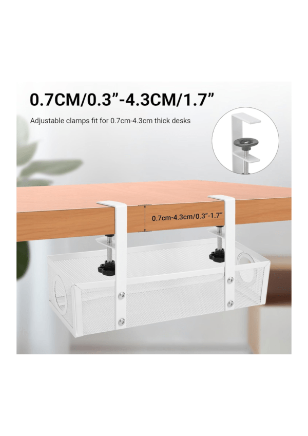 Under Desk Cable Management Tray <br> (White) - Image 4