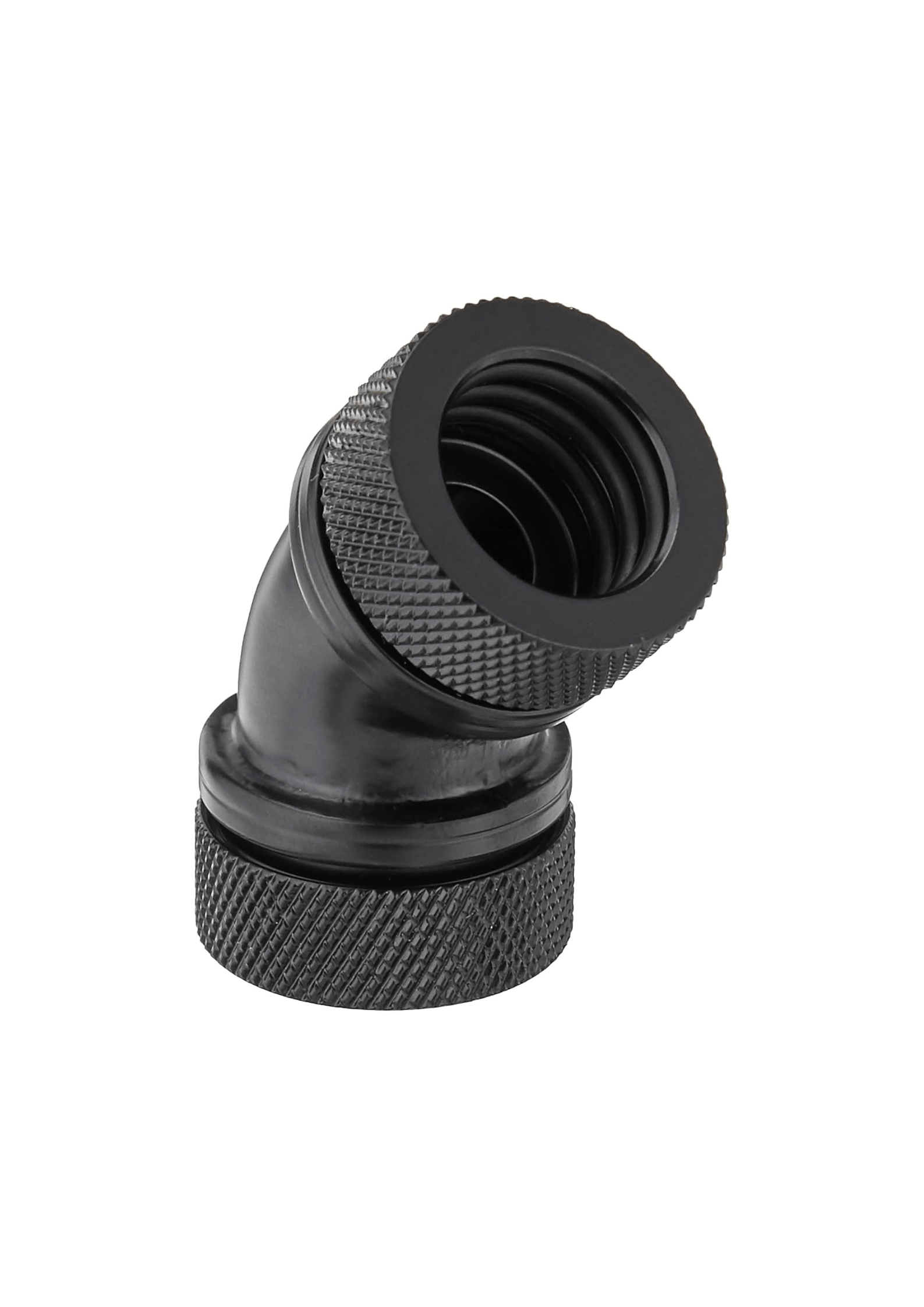 Thermaltake G1/4 PETG 16mm (5/8") OD 45° Tube Dual Compression Fitting (Black)