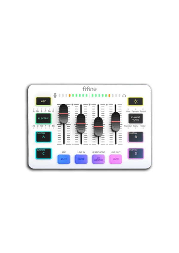 Fifine AmpliGame SC3 White Sound Mixer