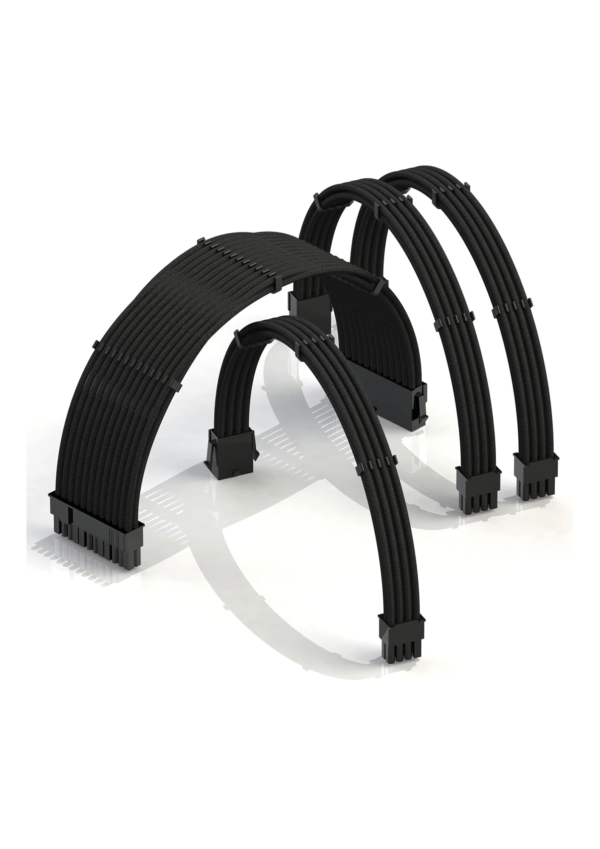 LINKUP - PSU Cable Extension Sleeved Custom Mod 50CM (Black)