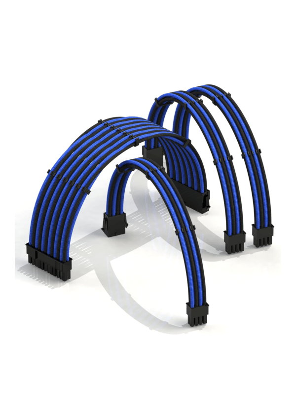 LINKUP - PSU Cable Extension Sleeved Custom Mod 30CM (Black-Blue)