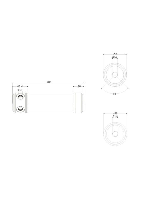 Bykski 50mm Cylindrical White Reservoir <br> (200mm Total Length) - Image 3