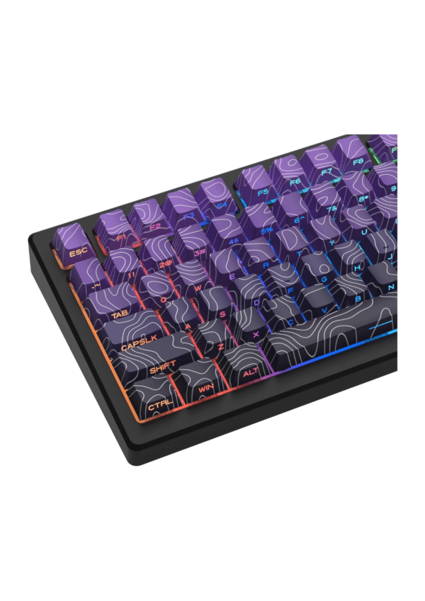 dagaladoo Costom Side printed PBT Purple Topographic Keycaps 130 Keys
