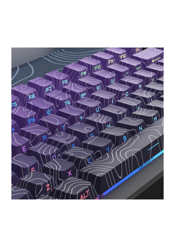 dagaladoo Costom Side printed PBT Purple Topographic Keycaps 130 Keys - Image 3
