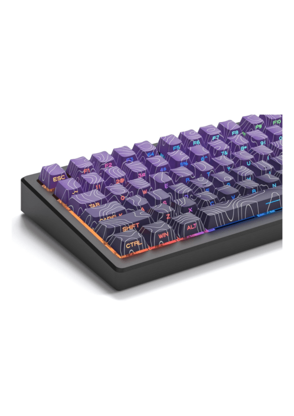 dagaladoo Costom Side printed PBT Purple Topographic Keycaps 130 Keys - Image 2