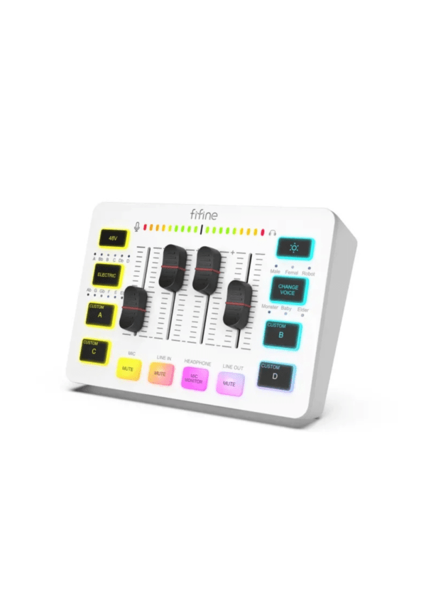 Fifine AmpliGame SC3 White Sound Mixer - Image 2