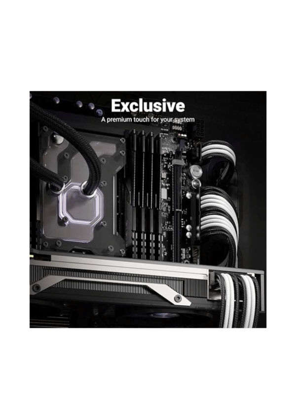 deleyCON PSU Cable Extension Set 6 Pieces 30 cm <br> (White-Black) - Image 4
