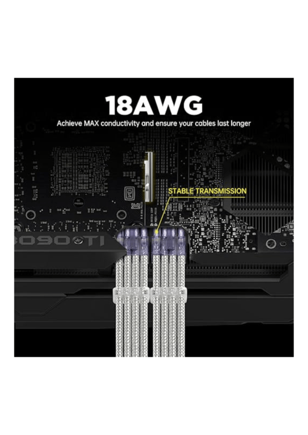 AsiaHorse PSU cable extension 30CM <br> (Silver) - Image 3