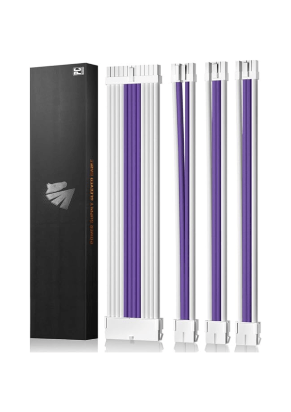 AsiaHorse PSU cable extension 30CM <br> (White-Purple)