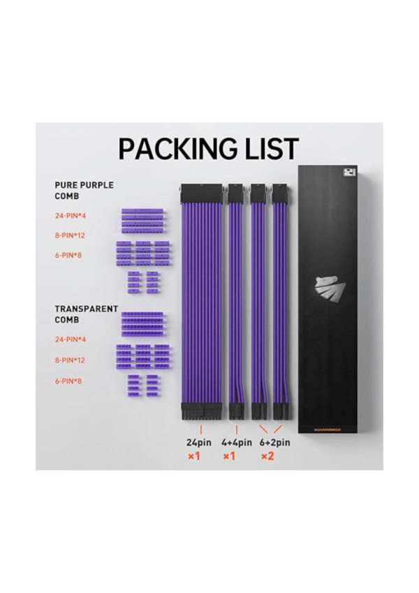 AsiaHorse PSU cable extension 30CM <br> (Purple) - Image 2