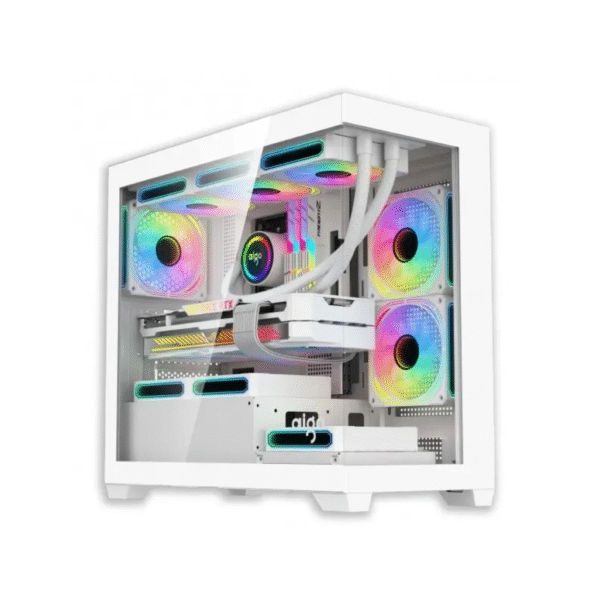 Darkflash Aigo C218M M-ATX White PC Case (With 3 ARGB Fan)