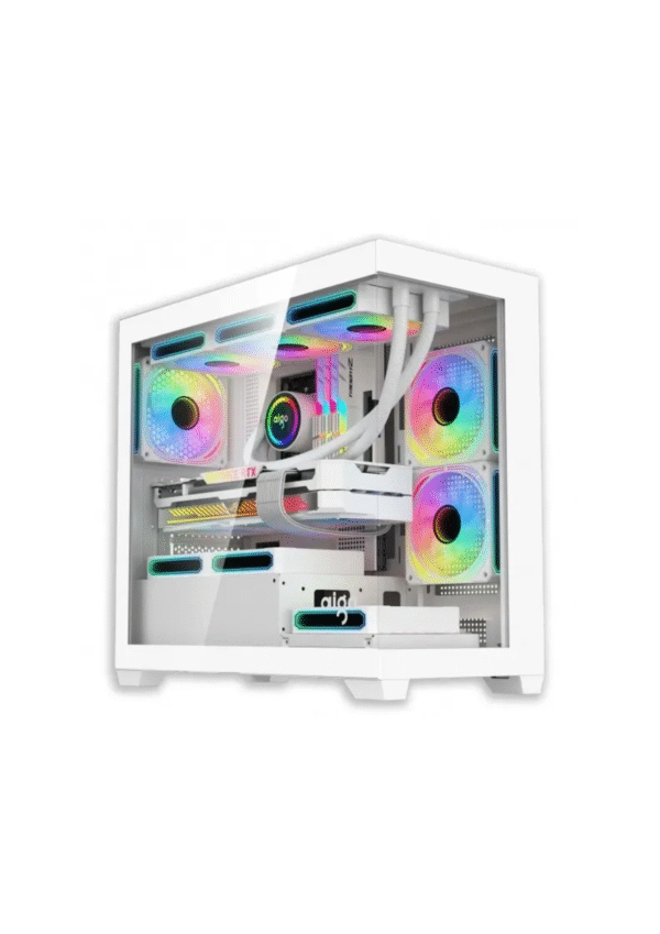 Darkflash Aigo C218M M-ATX White PC Case (With 3 ARGB Fan)