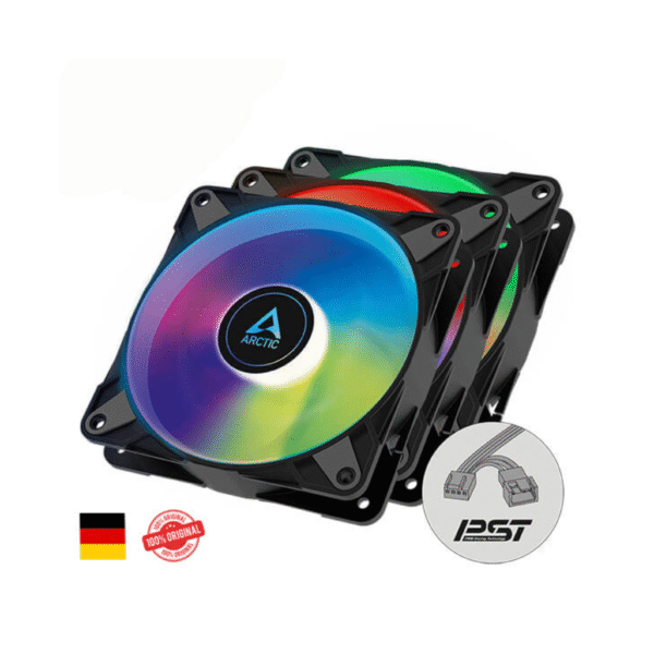 Arctic P12 PWM PST A-RGB Black Fan with Cable Splitter - 3 Pack