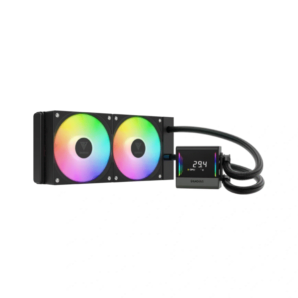 Gamdias Chione E4-240 AIO Black Liquid Cooler - Digital Display with Infinity Mirror