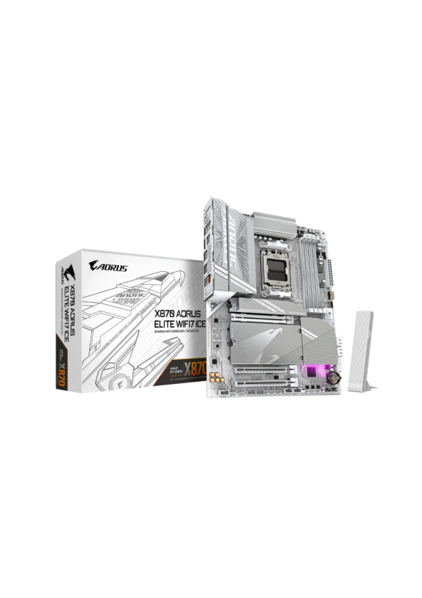 GIGABYTE X870 AORUS ELITE WIFI7 & Bluetooth AM5 DDR5 Gaming Motherboard - White