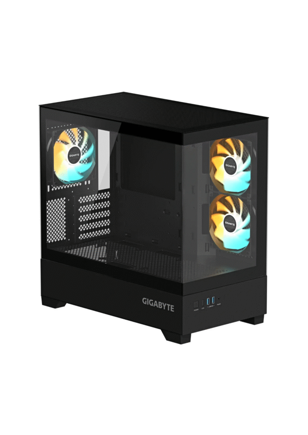 GIGABYTE C201 Panoramic Mid Tower Black Gaming Case - Image 3