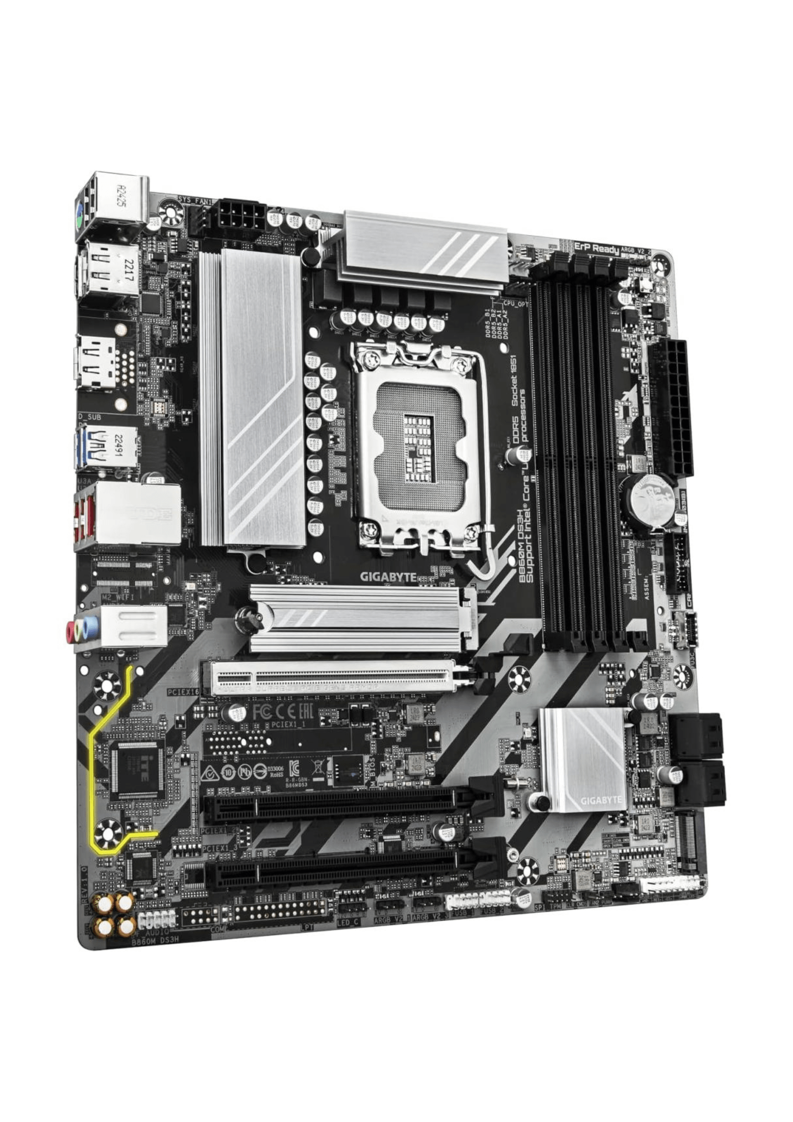 GIGABYTE B860M DS3H Intel Core Ultra (Series 2) LGA1851 DDR5 Gaming Motherboard