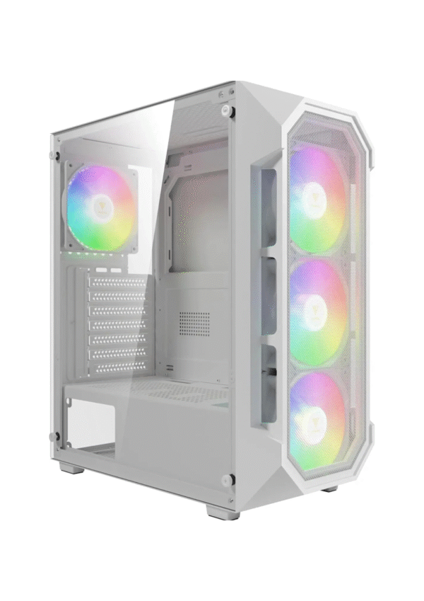 Gamdias Aura GC1 Elite ARGB Mid Tower White Gaming Case - Image 2