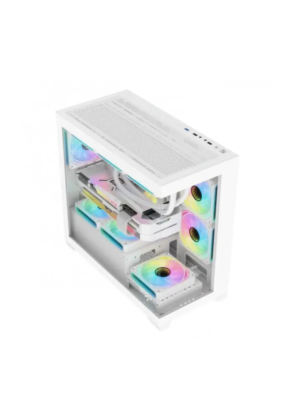 Darkflash Aigo C218M M-ATX White PC Case (With 3 ARGB Fan) - Image 2