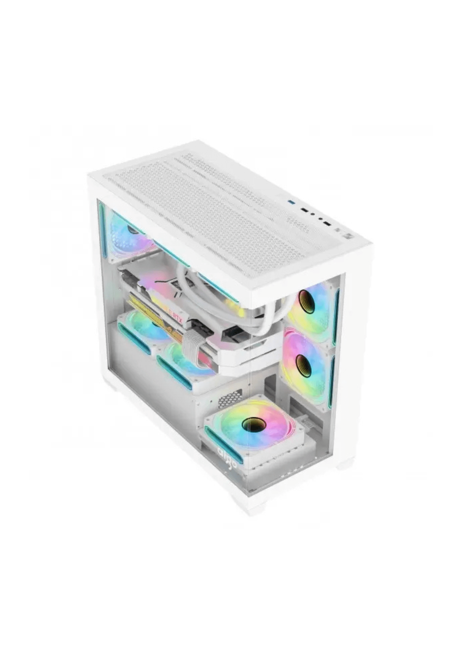 Darkflash Aigo C218M M-ATX White PC Case (With 3 ARGB Fan)