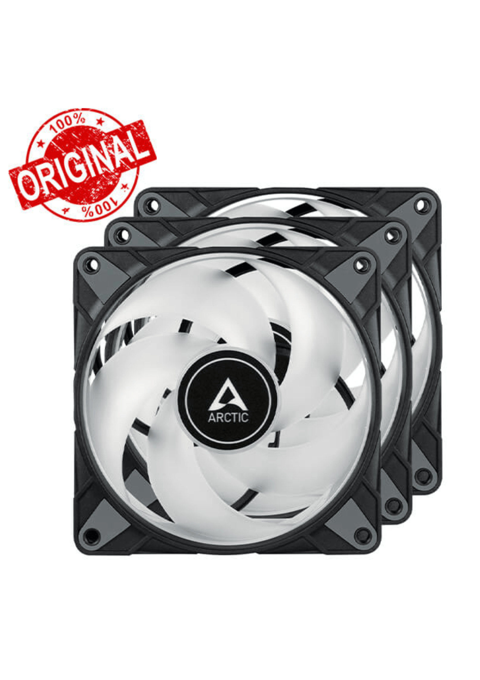 Arctic P12 PWM PST A-RGB Black Fan with Cable Splitter - 3 Pack