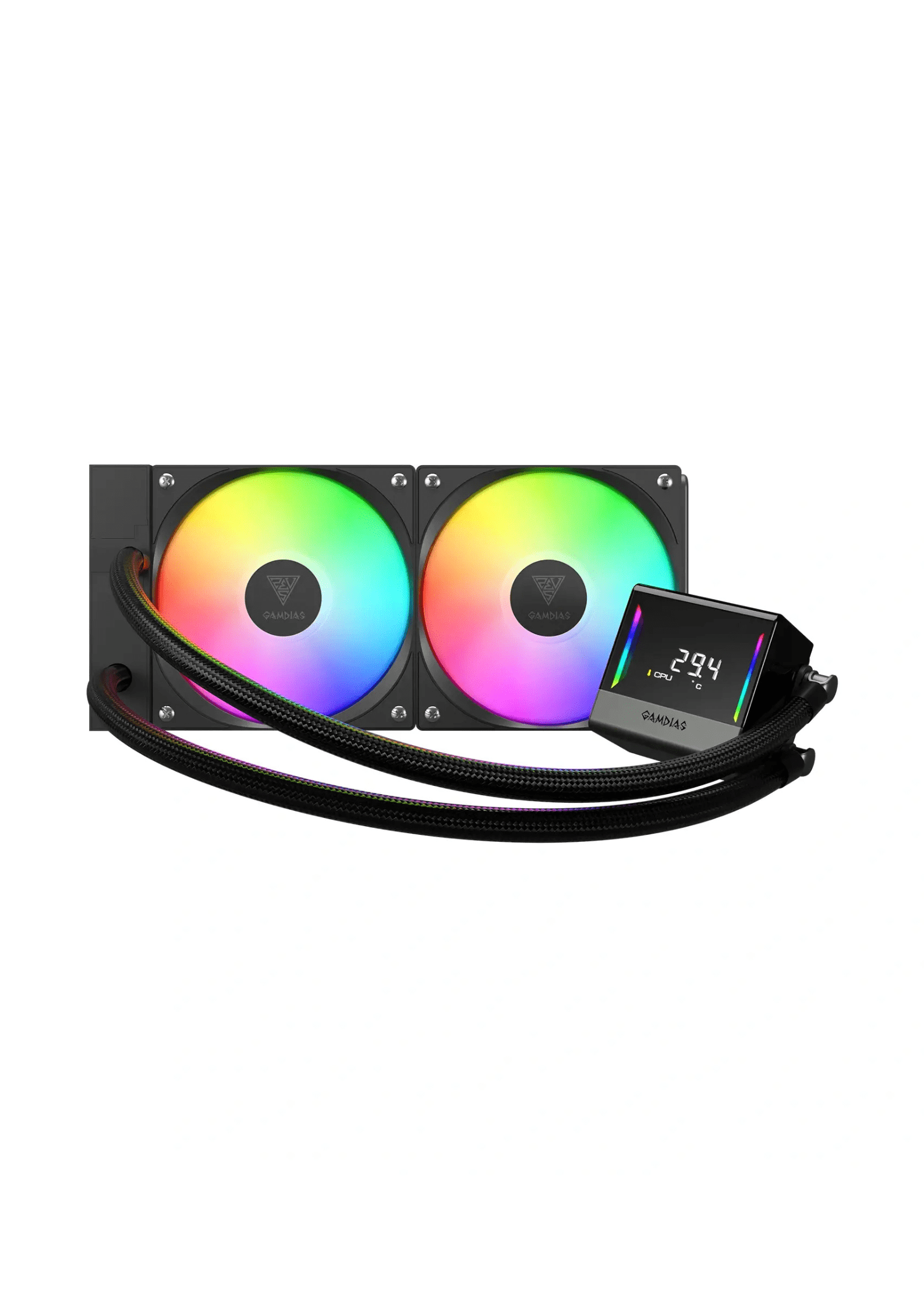 Gamdias Chione E4-240 AIO Black Liquid Cooler - Digital Display with Infinity Mirror