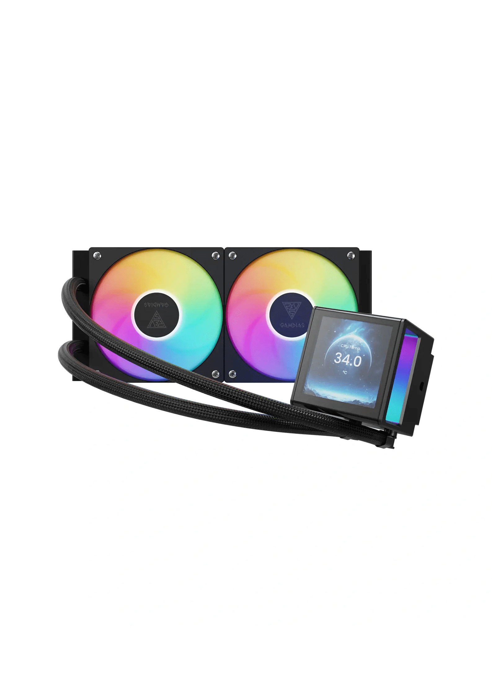 Gamdias Chione P5-240 ARGB CPU Black  Liquid Cooler - IPS LCD Display