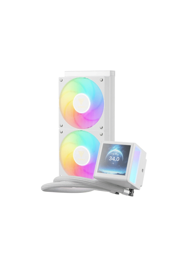 Gamdias Chione P5-240 ARGB CPU White Liquid Cooler - IPS LCD Display - Image 2