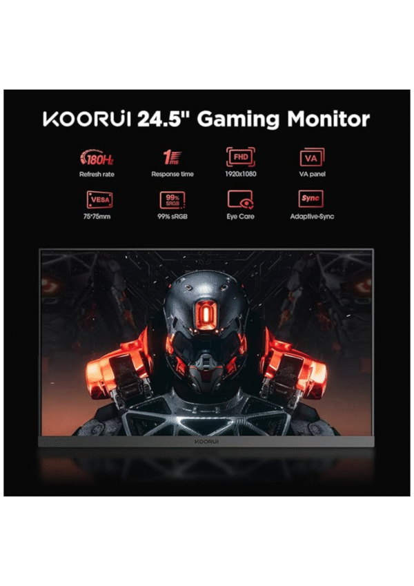 KOORUI 24.5 Inch FHD Gaming Monitor, VA, 1ms - Image 2