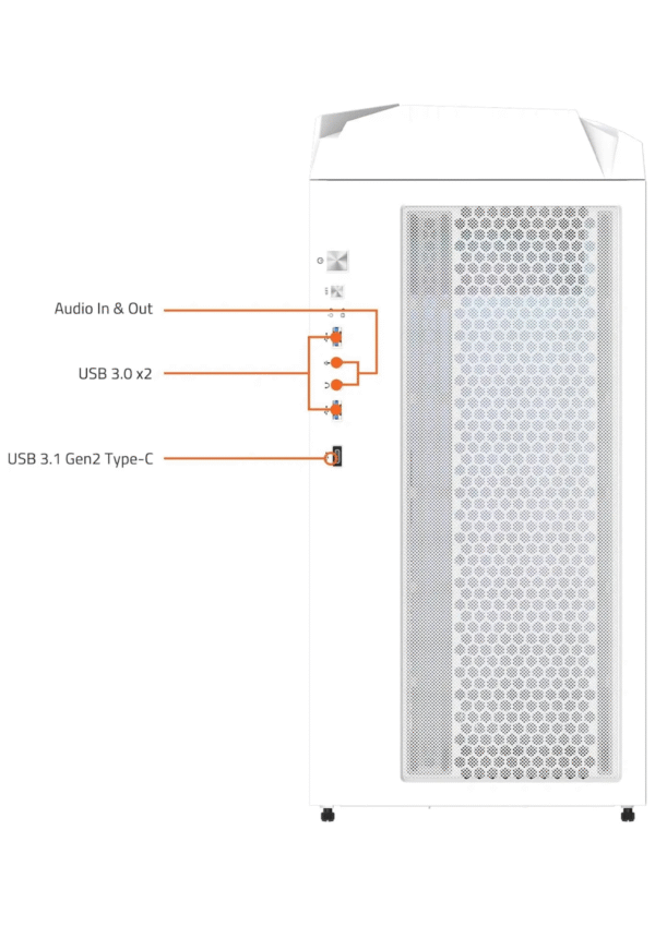 Gigabyte C301G V2 Glass Mid Tower ARGB Gaming Case - Tempered Glass White - Image 4