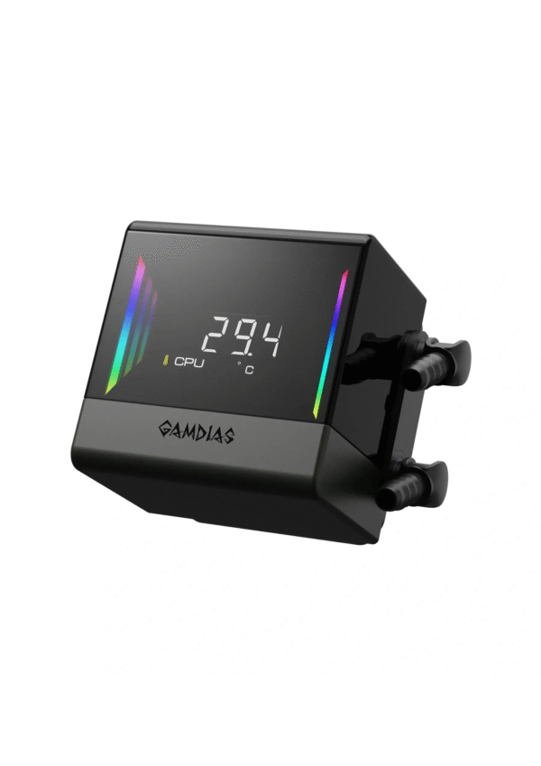 Gamdias Chione E4-240 AIO Black Liquid Cooler - Digital Display with Infinity Mirror - Image 4