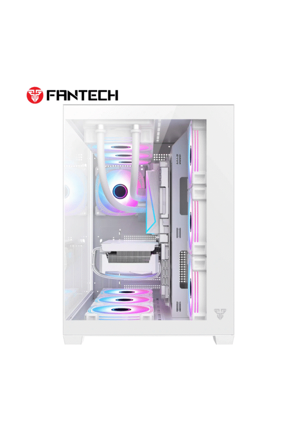 Fantech CG85 LUMINA MID Tower White Gaming Case (Dual Chamber) - Image 2